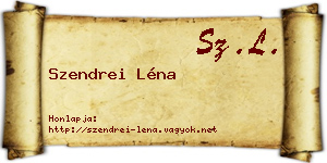 Szendrei Léna névjegykártya